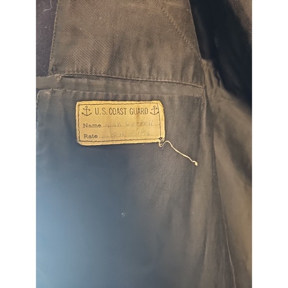 US COAST GUARD PEACOAT - VINTAGE Blue Wool Coat Mens 36 Reg, MEDIUM - Picture 4 of 15